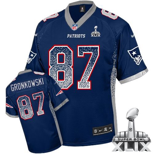 Youth Limited Rob Gronkowski Super Bowl XLIX Nike Jersey Navy Blue - #87 Drift Fashion NFL New England Patriots